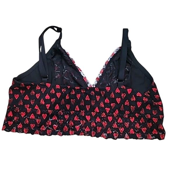Victoria’s Secret Lace Bralette L Black Heart Mesh Romantic Lingerie EUC - Picture 4 of 8